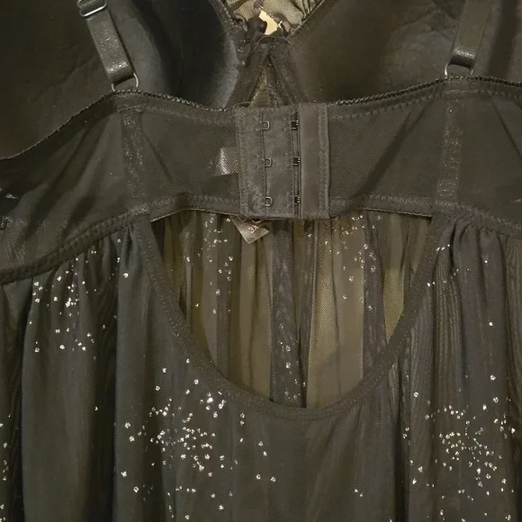 Pink Fuschia Black Glitter Plus Size Baby Doll Lingerie Size 3X - Picture 5 of 7